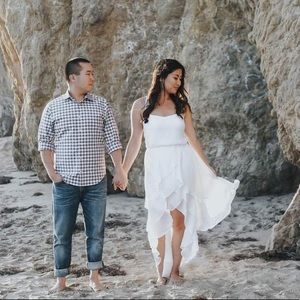 Flowy White hi lo dress great for bridal shower